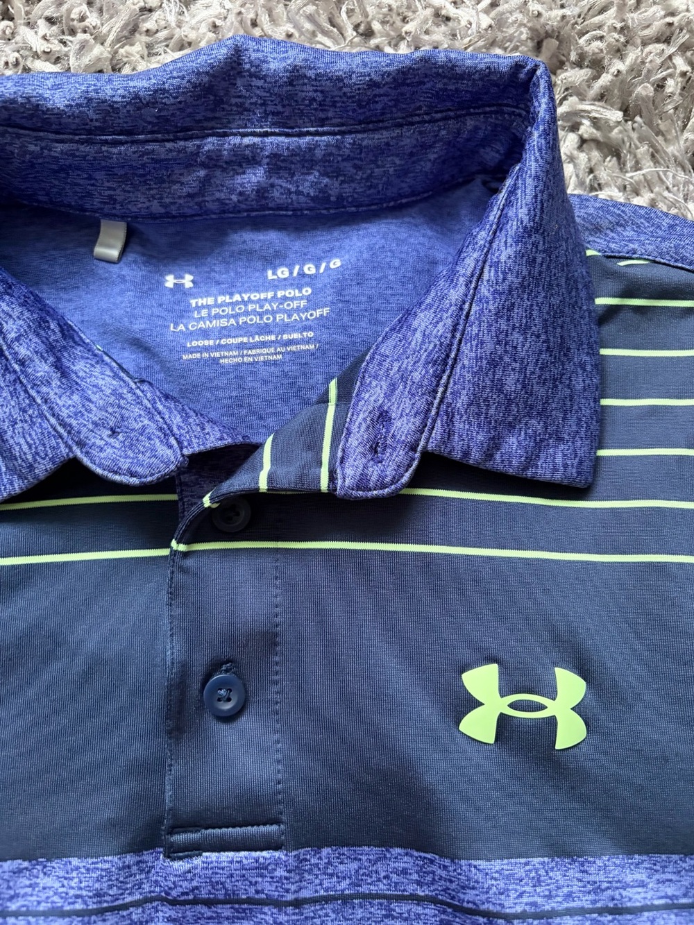LG Blue & Lime Striped Polo by LG